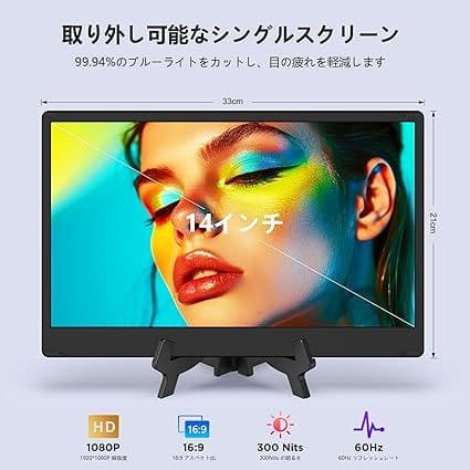 デュアルディスプレ トリプルモバイルモニター ポータブルモニター 14インチ