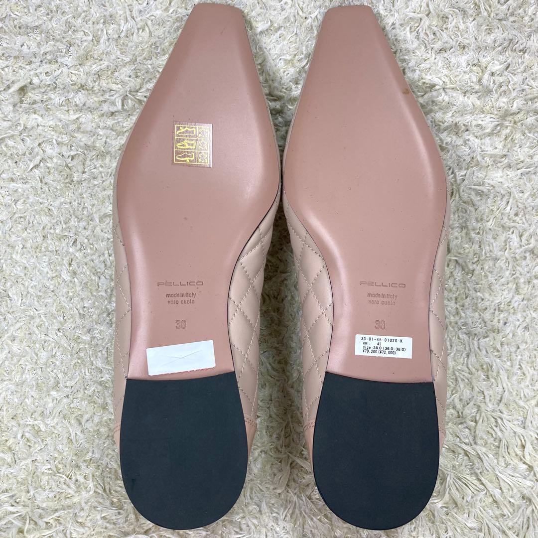 『未使用』PELLICO DAMA キルティング フラットパンプス ピンク 38