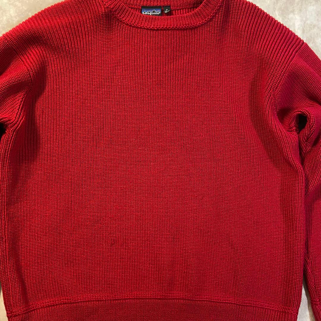 90s patagonia シャモニーガイドセーター レッド XL ウールニット