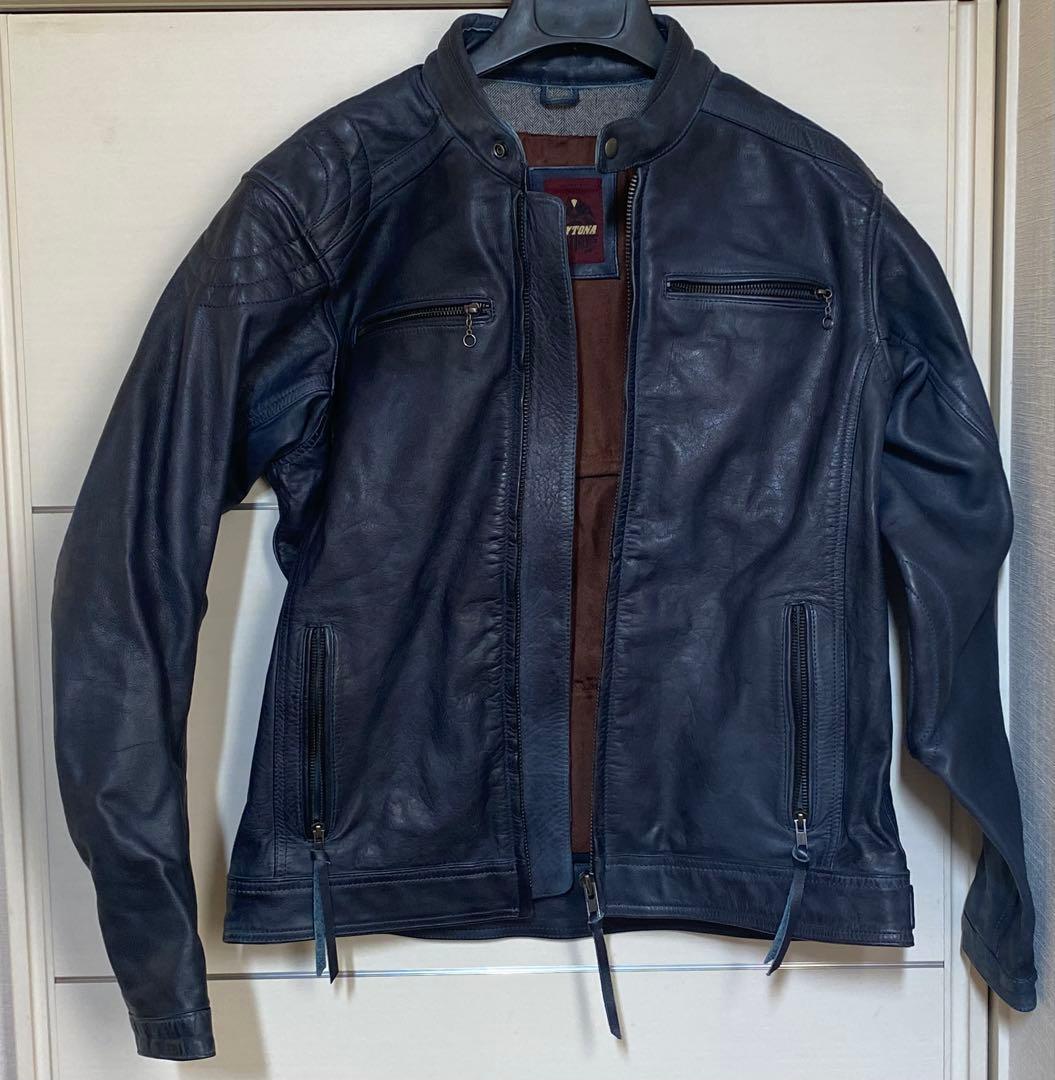デイトナ レザージャケット 本革(ワックス加工) DL-006 ネイビー