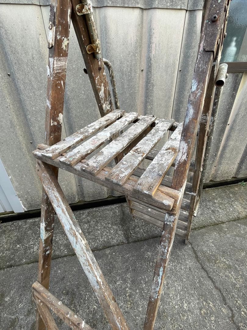ビンテージ/イギリス/英国製/木製/大型/ラダー/脚立/ディスプレイ/店舗什器③