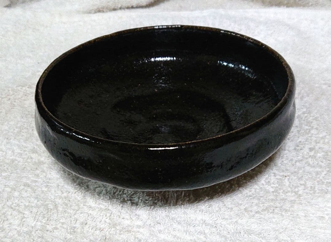 茶道具黒楽旦入平茶碗 木箱付 A431