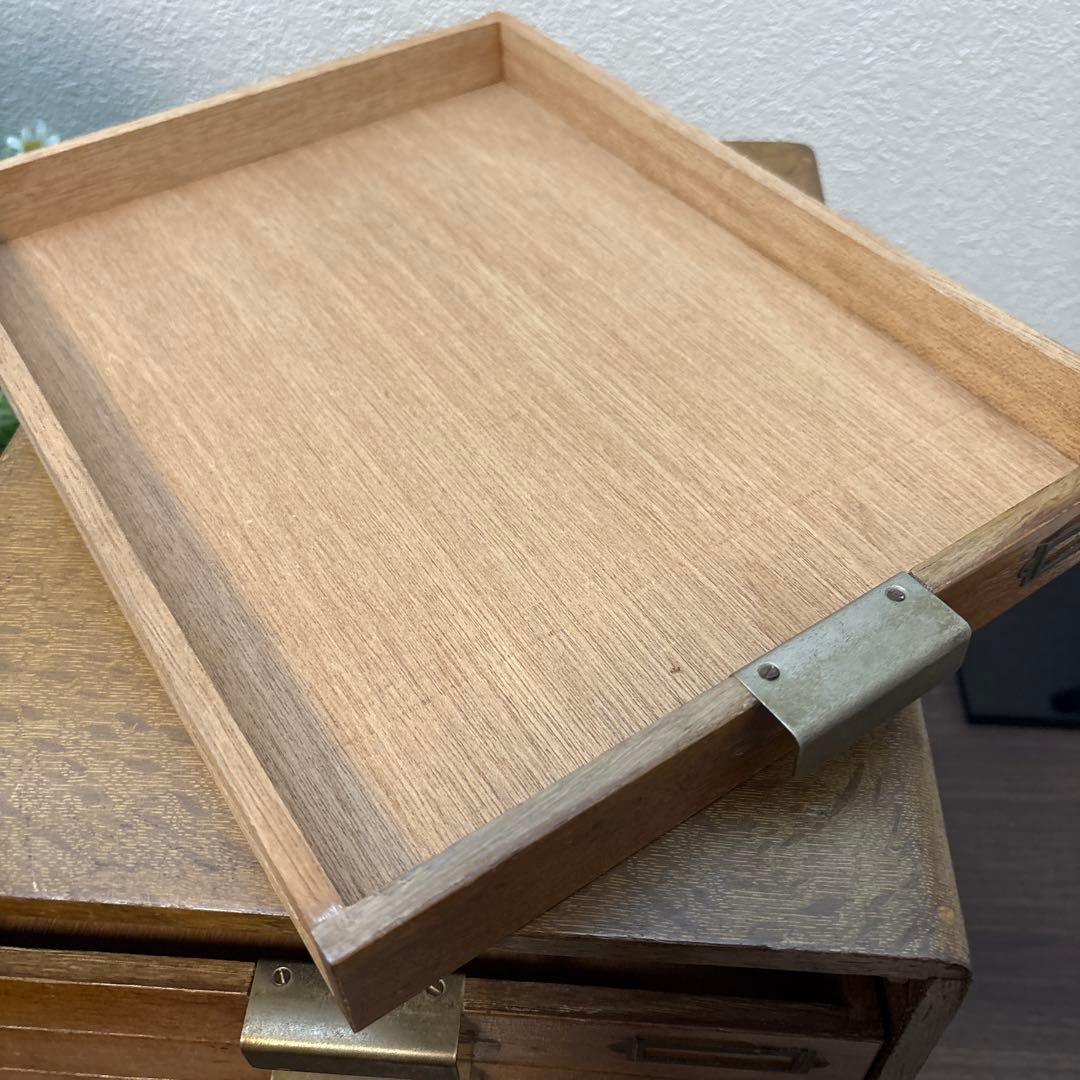 木製レターケース　引き出し　6段収納　昭和レトロ　書類入れ　小物入れ　書類ケース