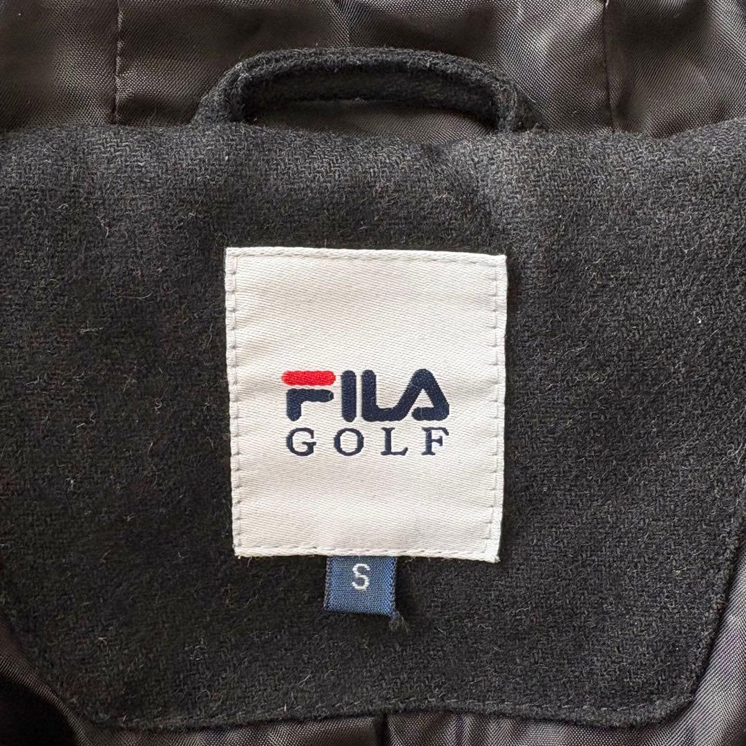 【美品】FILA GOLF ダッフルコート 黒S ダウン フェザー ロングコート