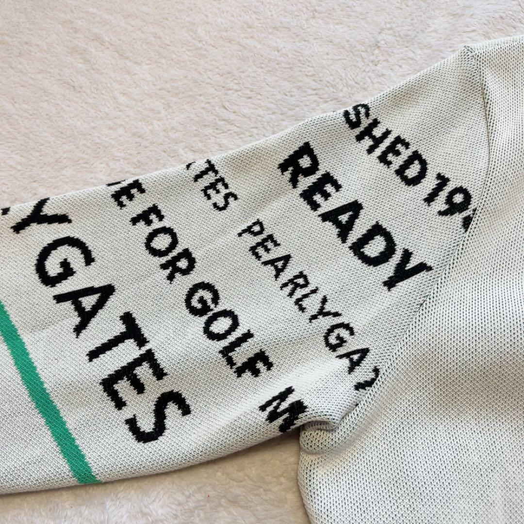 極美品　2024年　パーリーゲイツ　コットンビーム　バイヤスロゴ ニット　白