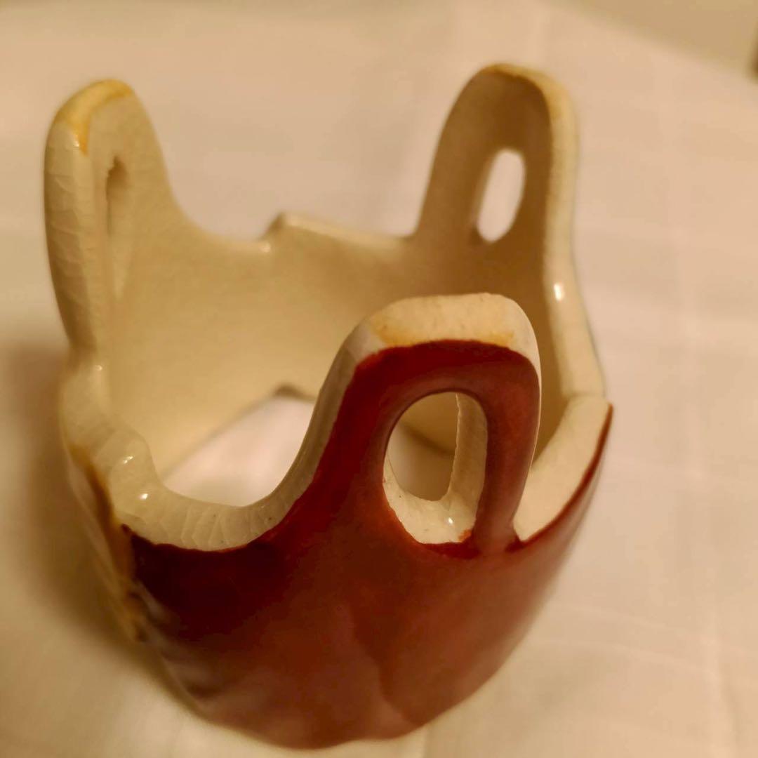 色絵仁清銀杏蓋置　杉田祥平造　清閑寺窯