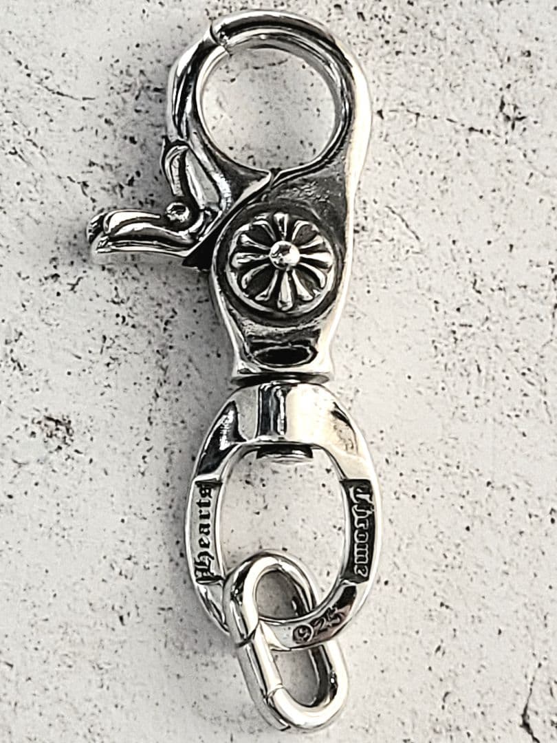 新品未使用 シルバー925 クロス キーホルダー クリップ