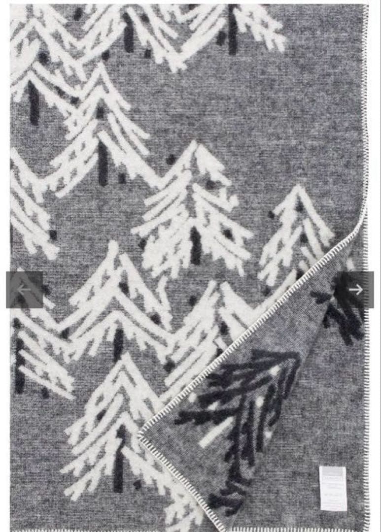 ラプアンカンクリ　グレー×ホワイト ブランケット 130×200cm