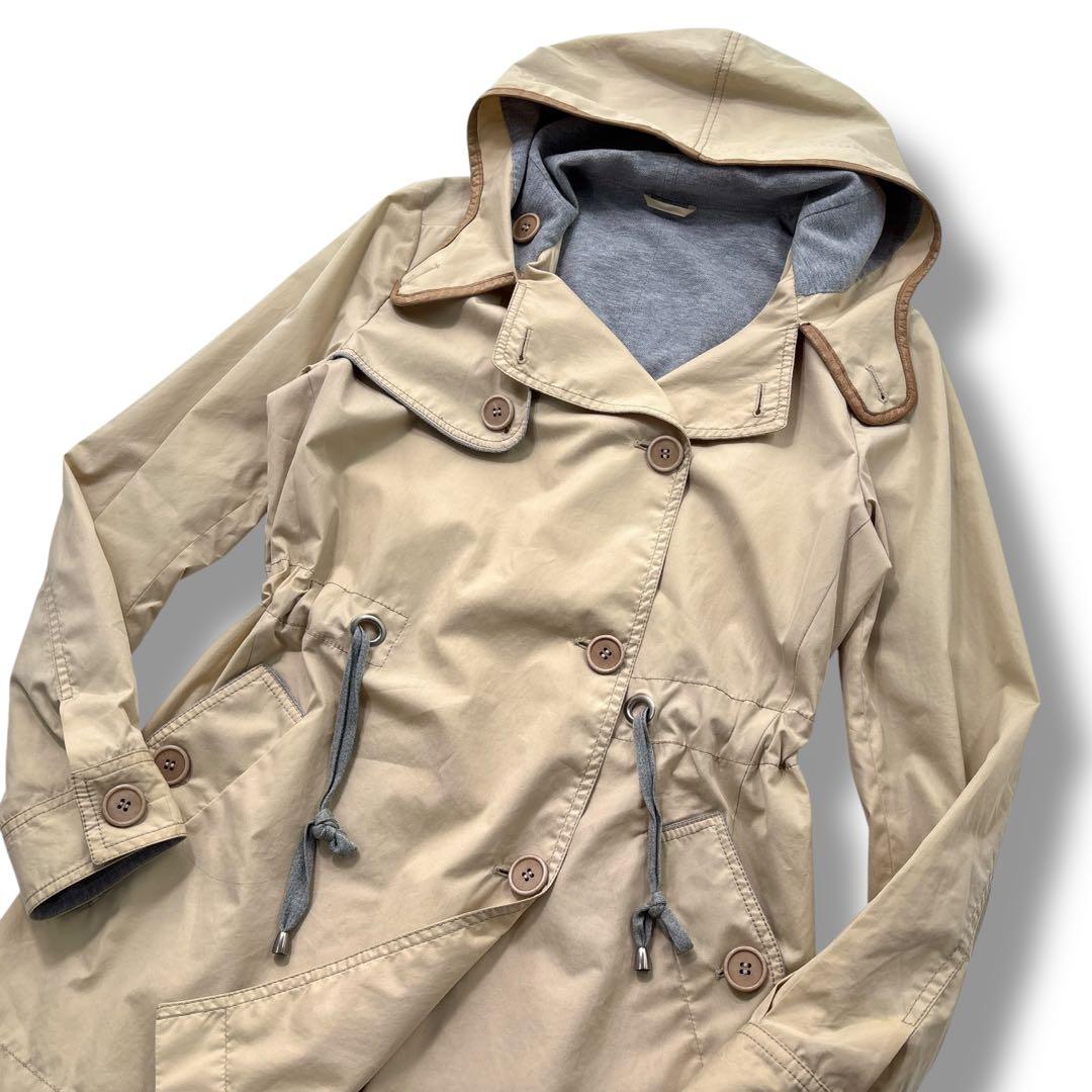 高級】ブルネロクチネリ マウンテンパーカー レザー　モッズコート　フレア　44