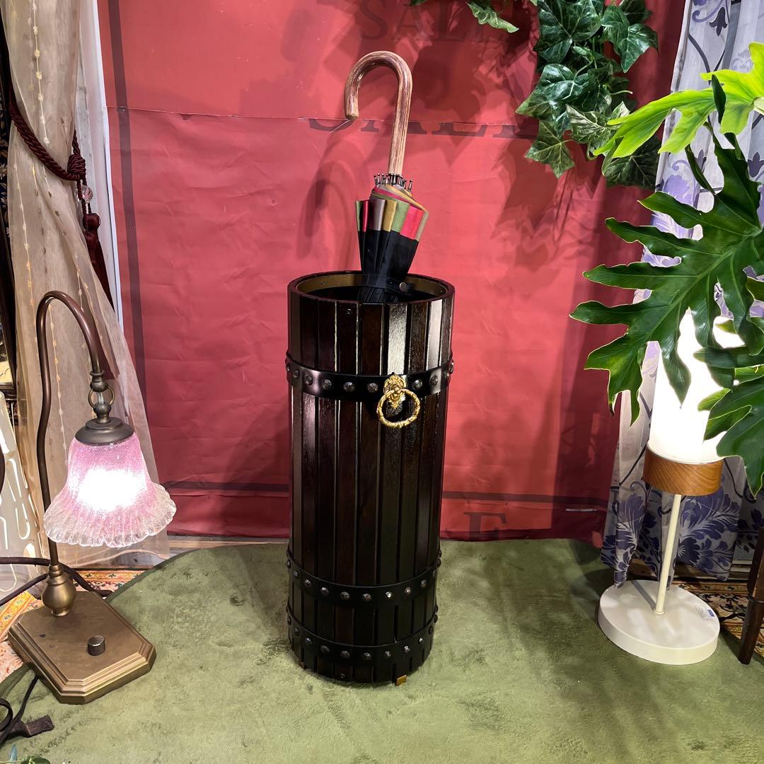 極美品　カリモク　オールド　レインラック　傘立て