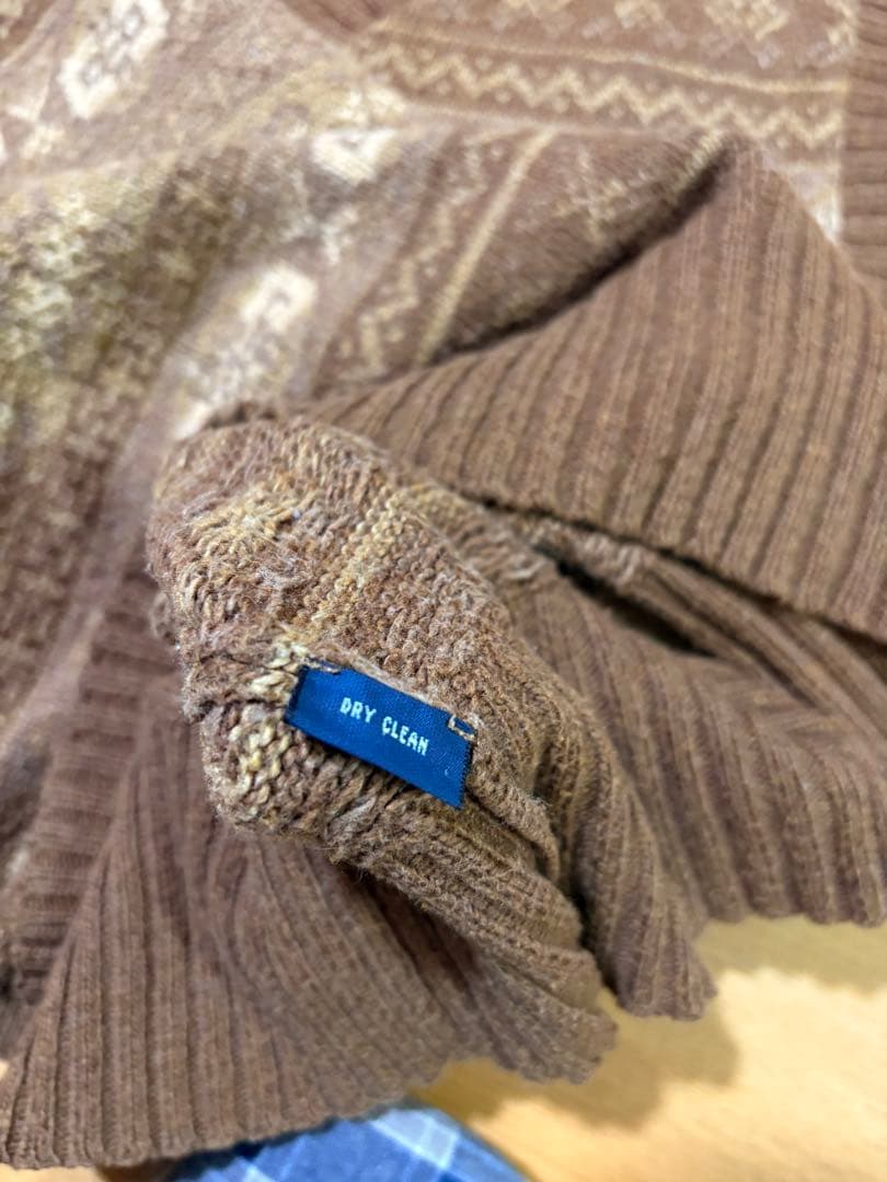 好配色　ポロラルフローレン　カシミヤ　フェアアイル　ニットベスト　S