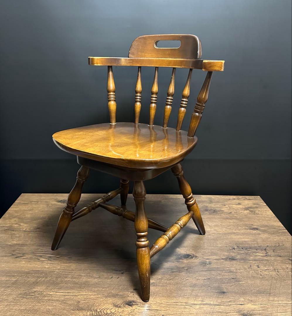 飛騨産業 キツツキマーク ウィンザーチェア ダイニングチェア 回転椅子 4脚