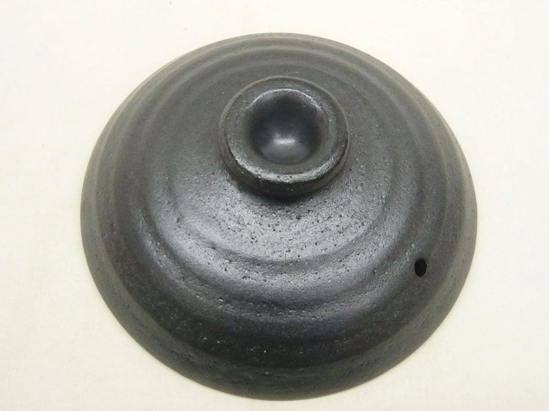 『萬古焼 二重蓋使用の3合炊きご飯釜 黒釉メタル』ガス・IH対応