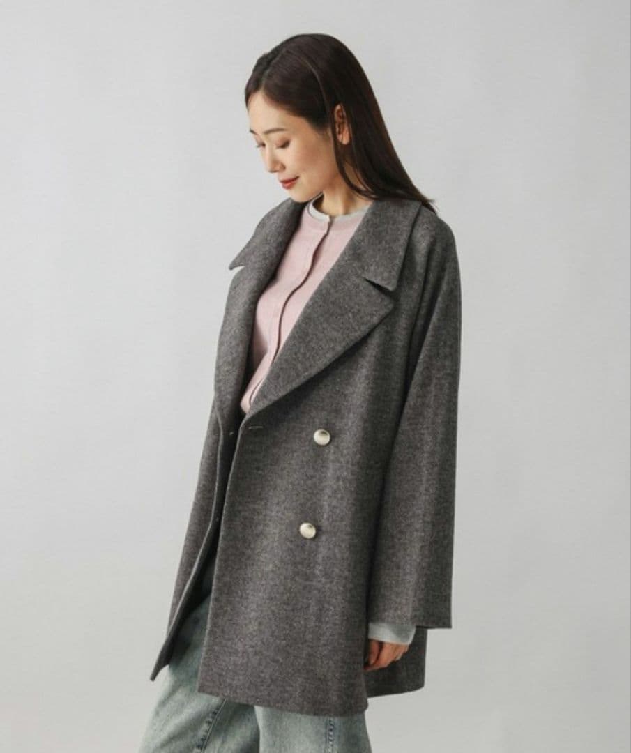 ★まー★【新品未使用】GLOBAL WORK　軽やかストレッチミドルコート