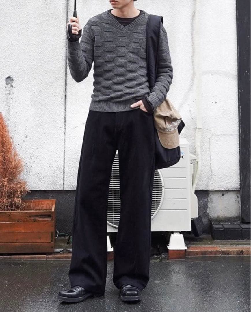 トップス 00s RAF by RAF SIMONS V-neck 3D sweater