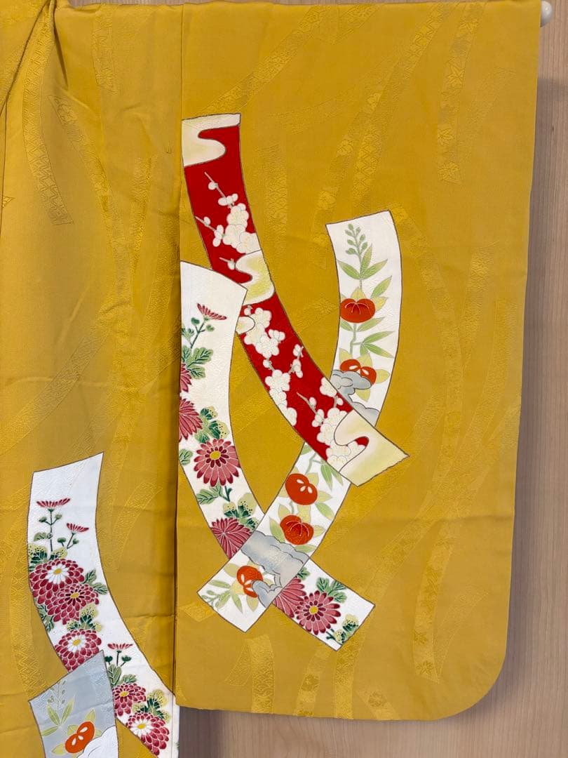 七五三 正絹 子ども着物 3才 5才 山吹色 熨斗 sM2511114