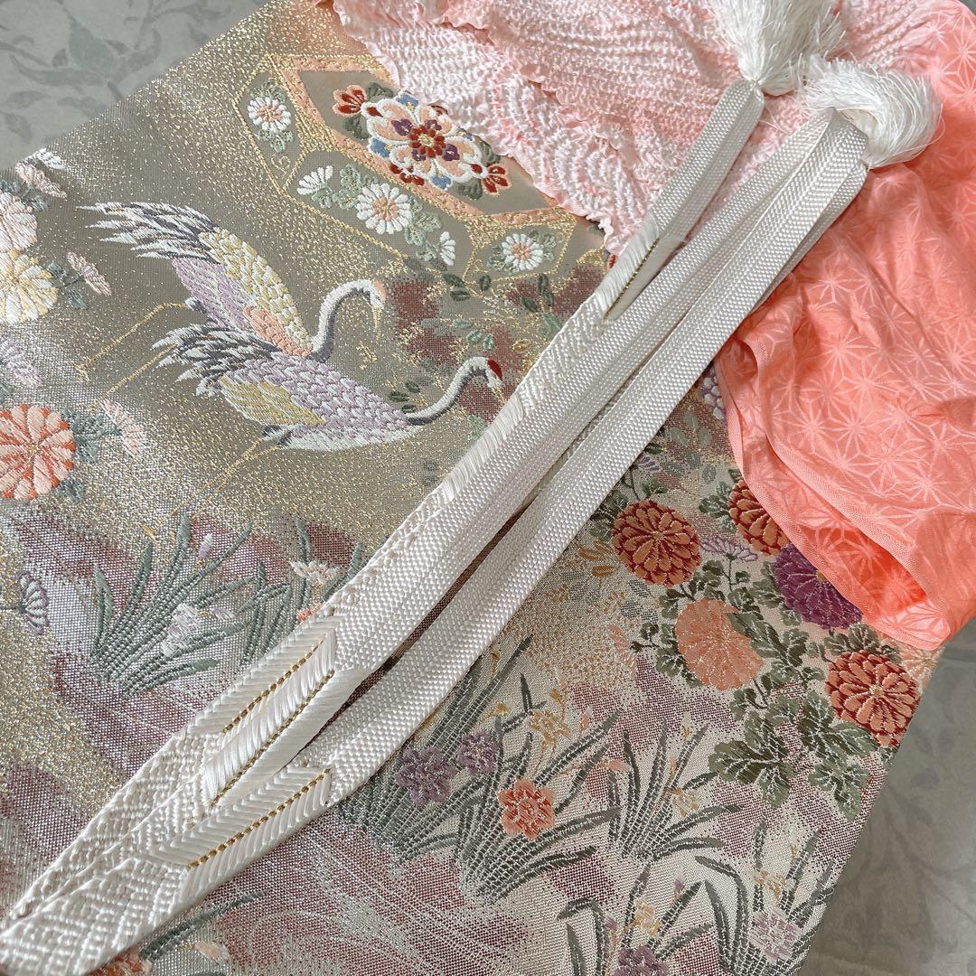 訪問着　フルセット　四季草花　手刺繍　高島屋　華やか　クリーム色　入学式　H9