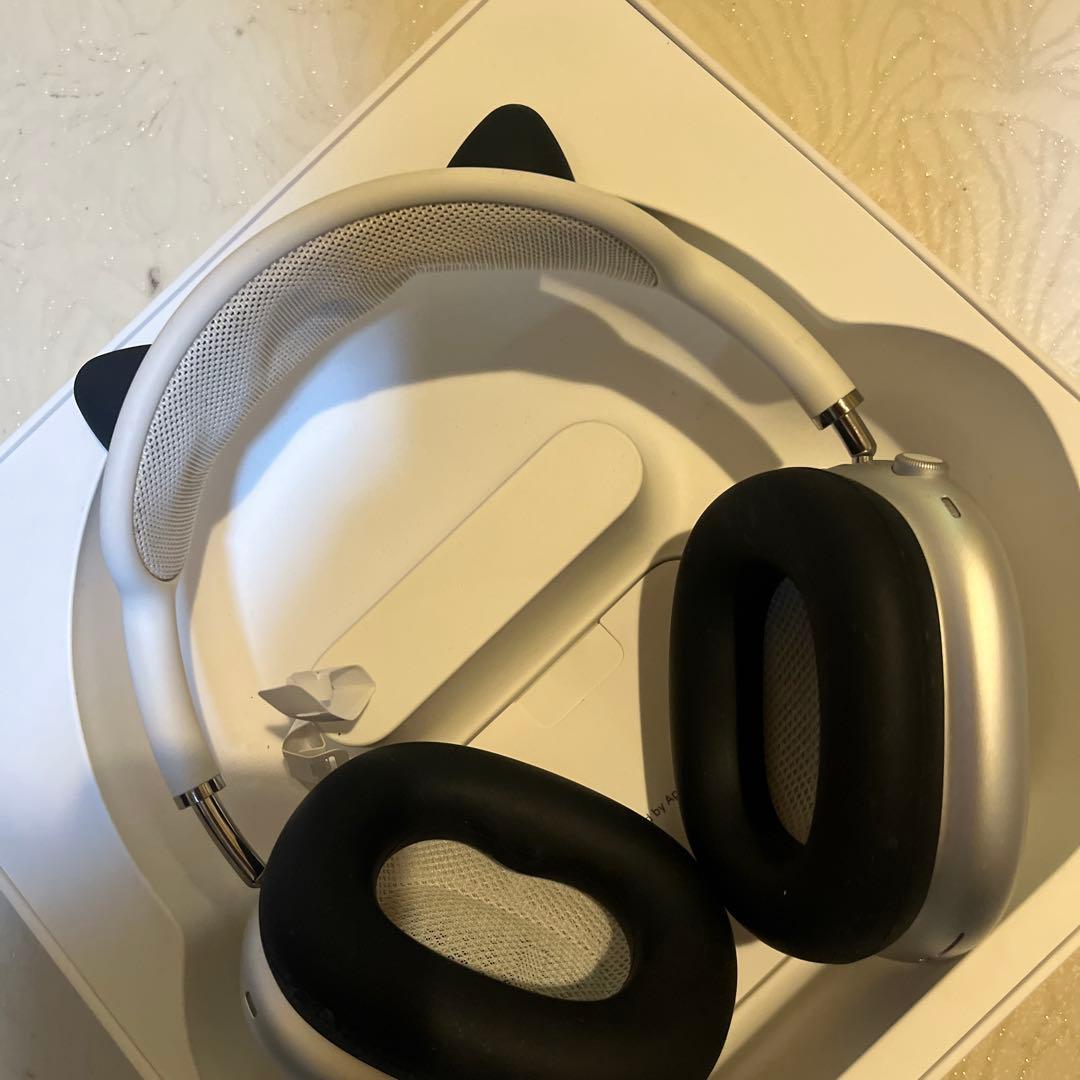 APPLE Airpods MAX 本体シルバー正規品美品本物猫耳操作確認済即発