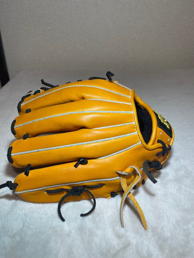 野球　オレンジ レザー 硬式グローブ　東駒