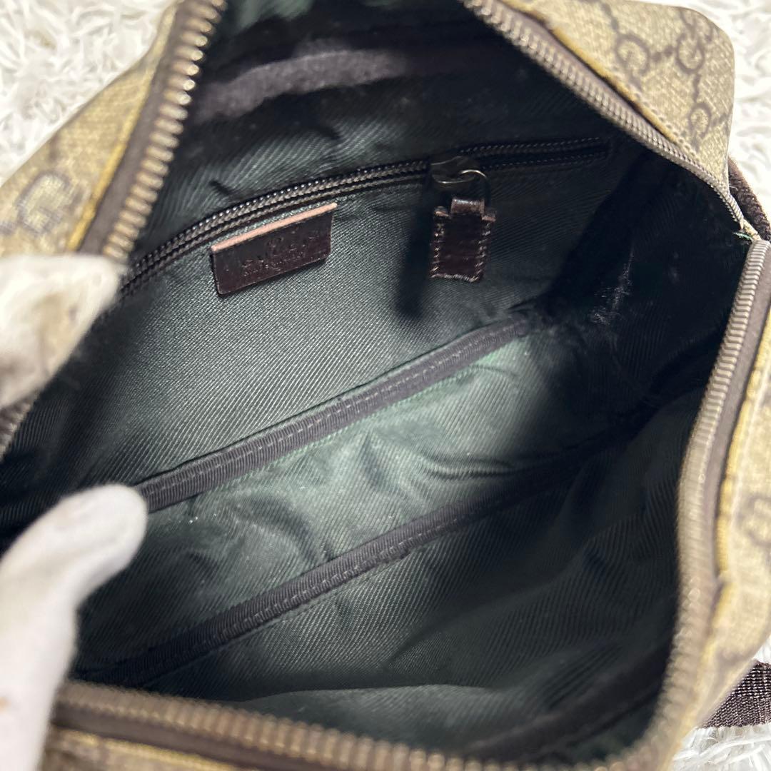 訳あり　GUCCI GGスプリーム　レザー　ショルダーバッグ　ロゴ