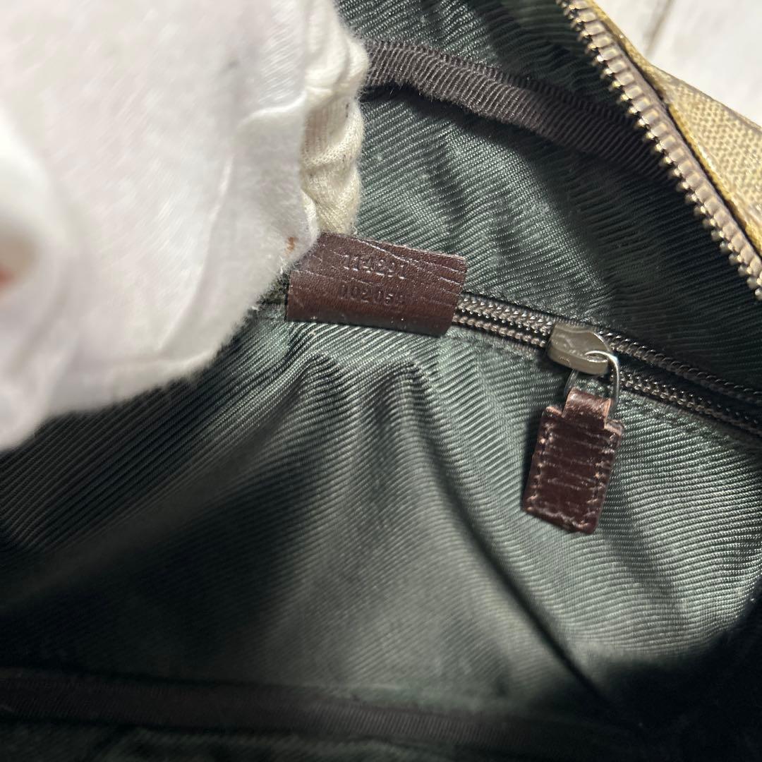 訳あり　GUCCI GGスプリーム　レザー　ショルダーバッグ　ロゴ