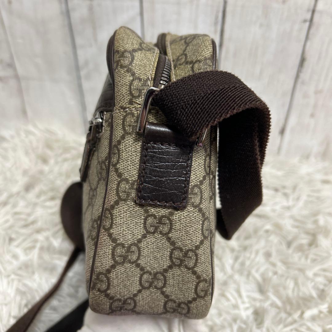 訳あり　GUCCI GGスプリーム　レザー　ショルダーバッグ　ロゴ