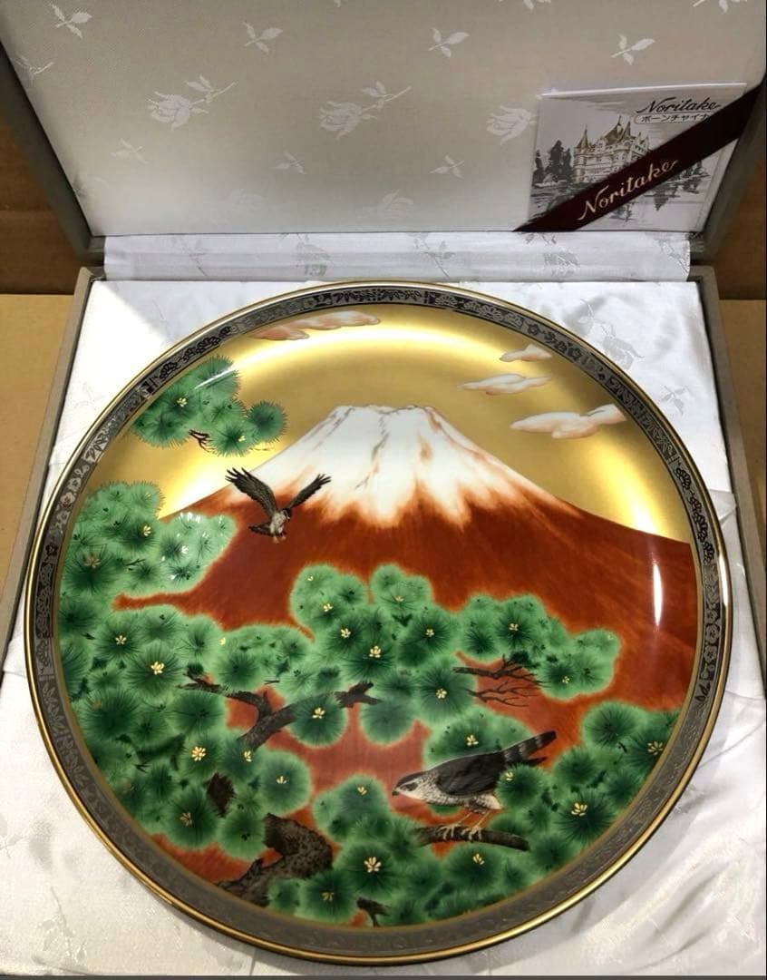 未使用/特価❕ノリタケ/スタジオコレクション/富士に鷹/絵皿/1点 富士山