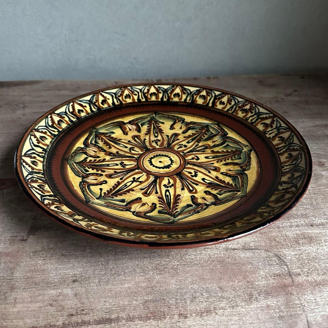希少　ソビエト陶器　アラベスク模様　大皿　ロシア　焼き物　工芸品　陶磁器　D