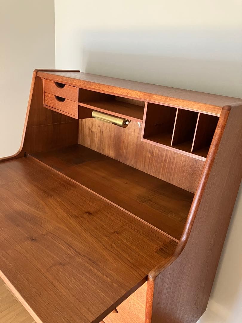 ライティングデスク ビューロー ライティングビューロー 北欧 ビンテージ 送料込