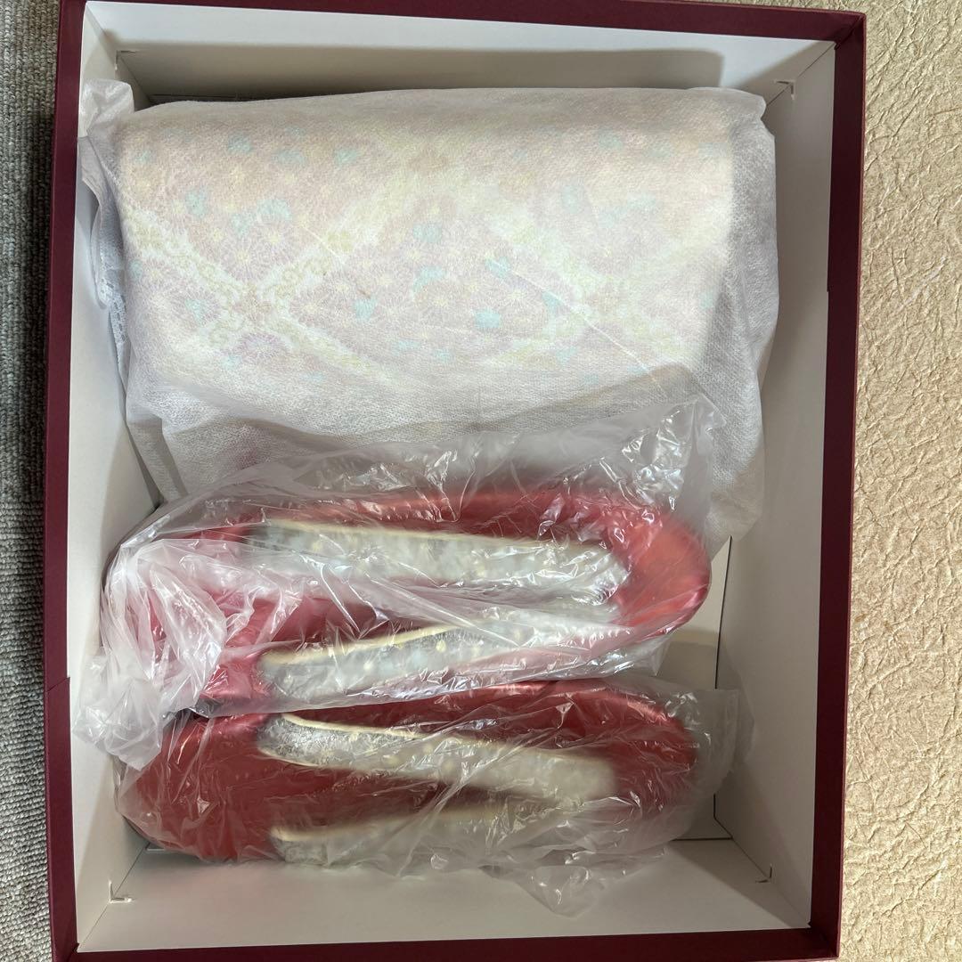 振袖草履とバッグセット　赤色　Lサイズ