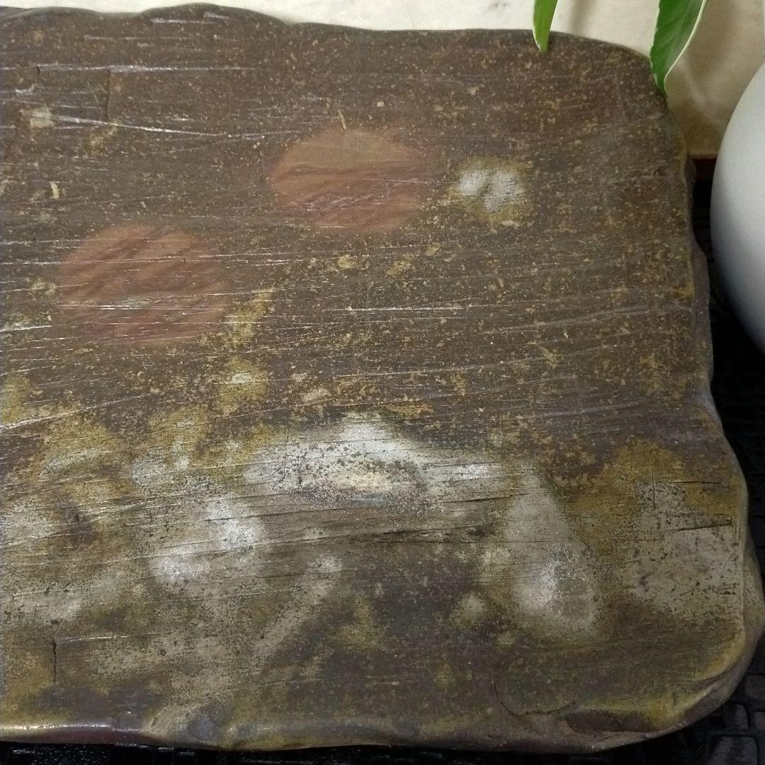 【和食器超大皿】備前焼　宝瓶堂　柴田絋造作　超特大角型盛り皿　飾り皿