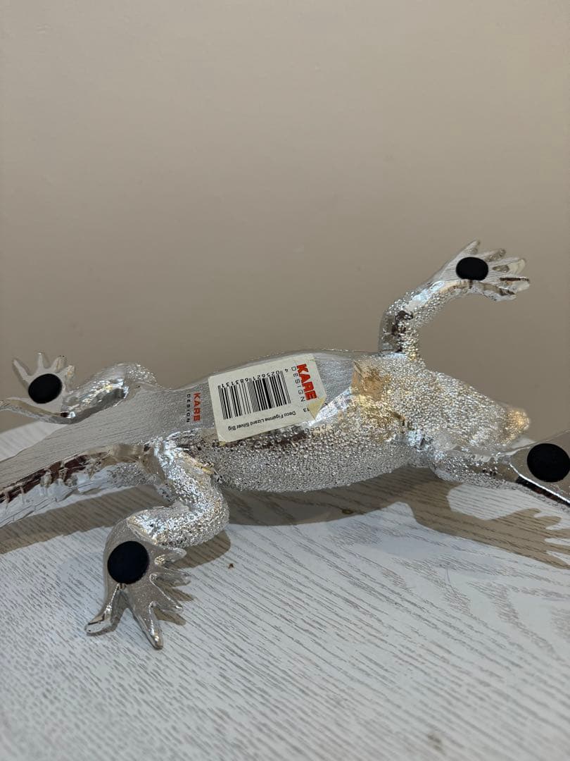 置物 KARE Deco Figurine Lizard Silver Deluxe