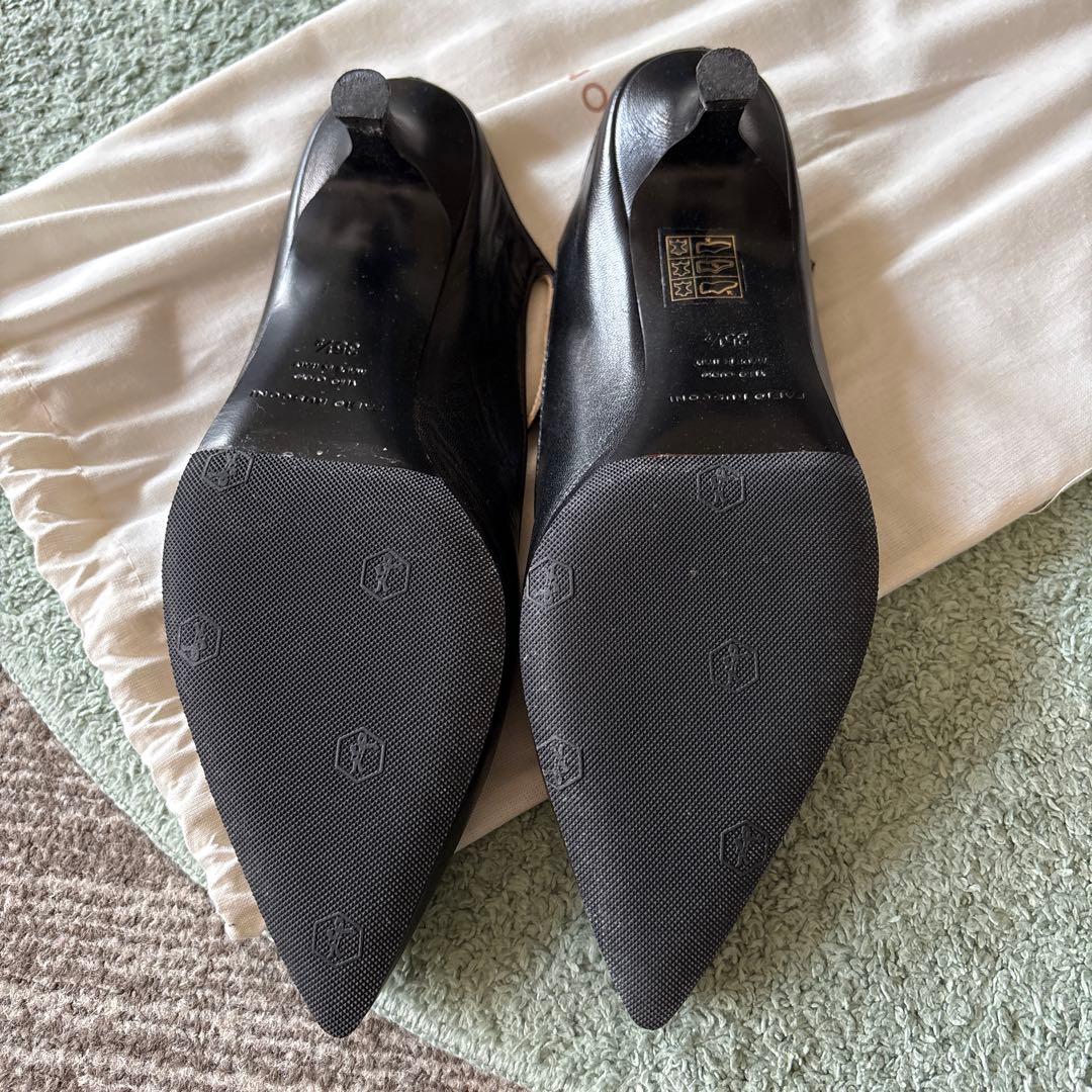 美品【FABIO RUSCONI】黒ストラップミュール 35 1/2