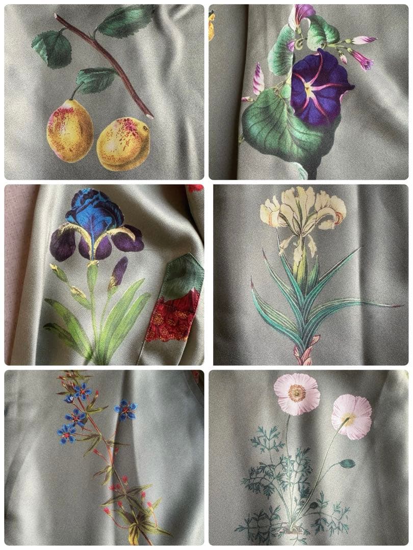 新品▲CABaNキャバン//BLOOMIN ART シルク100%ツイルシャツ