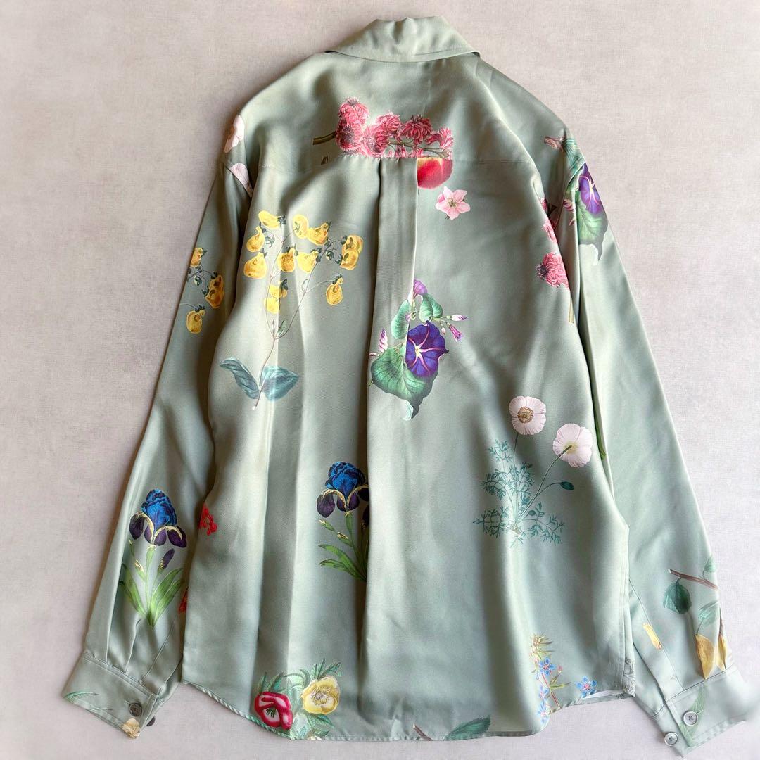新品▲CABaNキャバン//BLOOMIN ART シルク100%ツイルシャツ