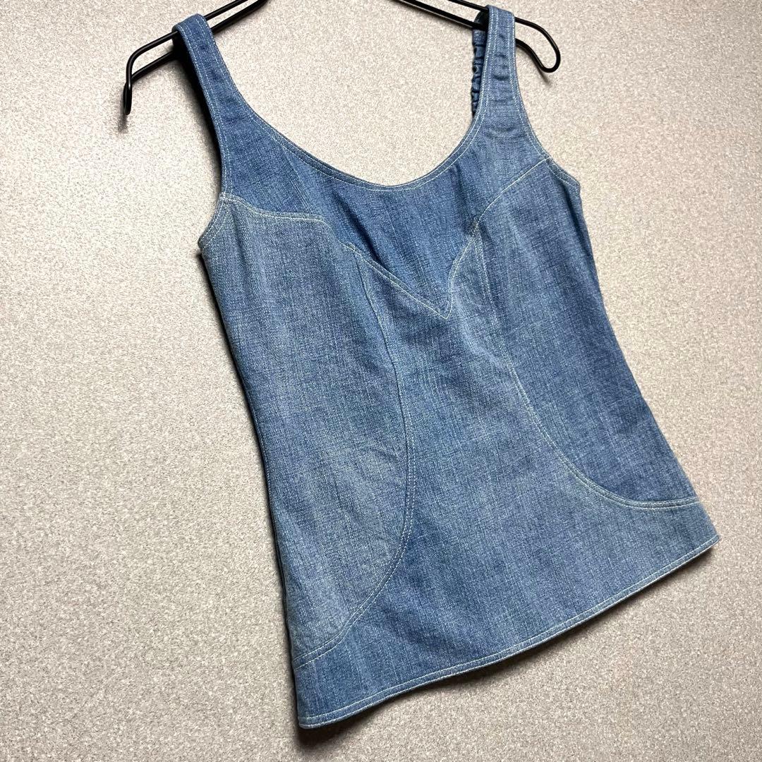 CHANEL デニム キャミソール ココマークノースリーブカットソー シャネル