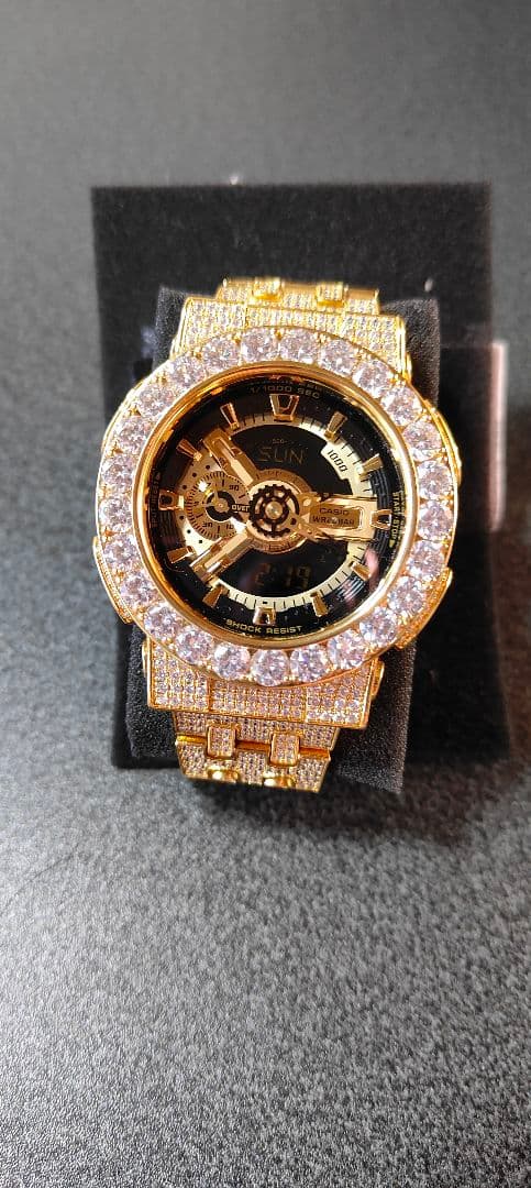 shotG-SHOCK カスタム ジルコニアGA110GB ゴールド腕時計