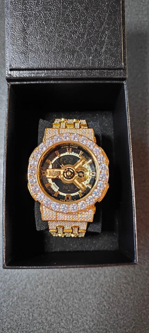 shotG-SHOCK カスタム ジルコニアGA110GB ゴールド腕時計