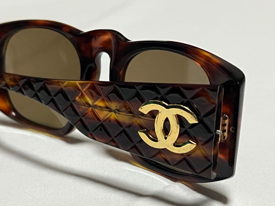 CHANEL ビンテージべっ甲サングラスシャネルココマークキルティングパターン