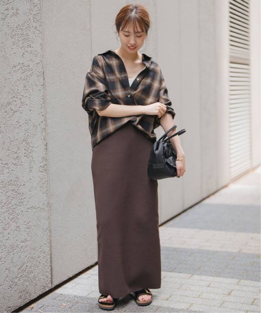 Spick and Span メタルボタンTRチェックルーズシャツ