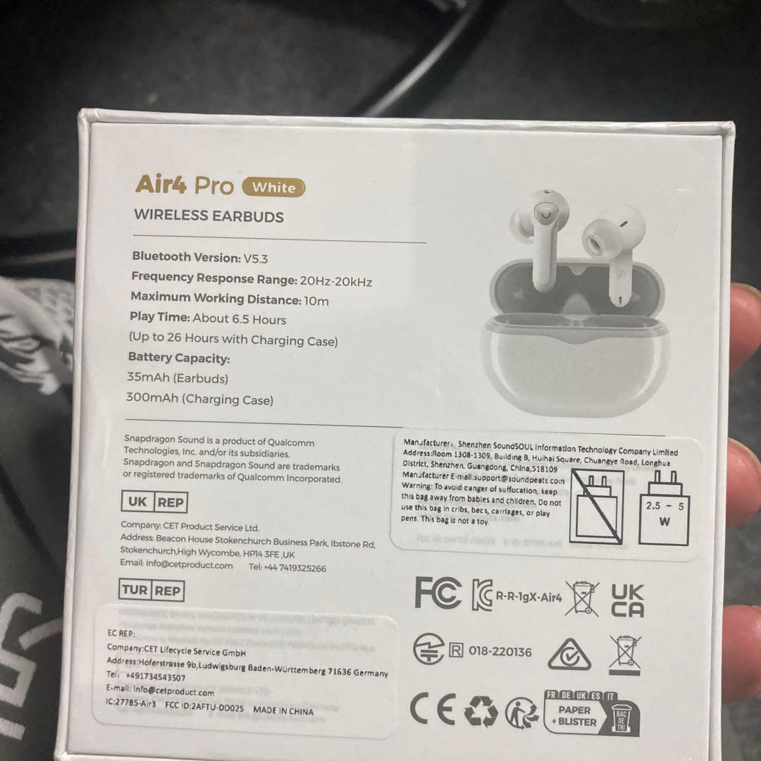 SoundPEATS Air4 Pro ワイヤレスイヤホン