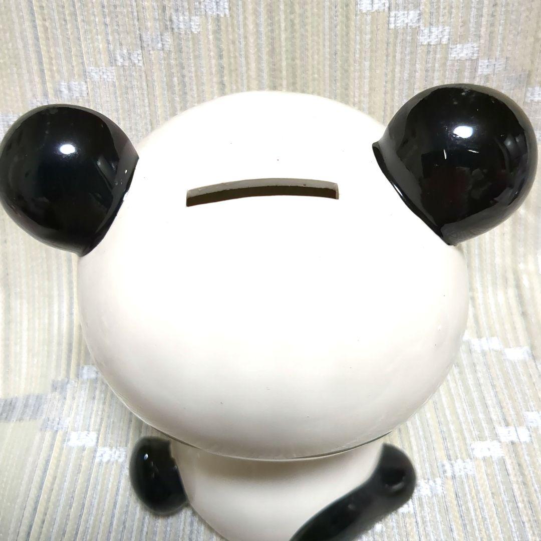 内藤ルネ　パンダ陶器貯金箱　昭和レトロ　お花パンダ