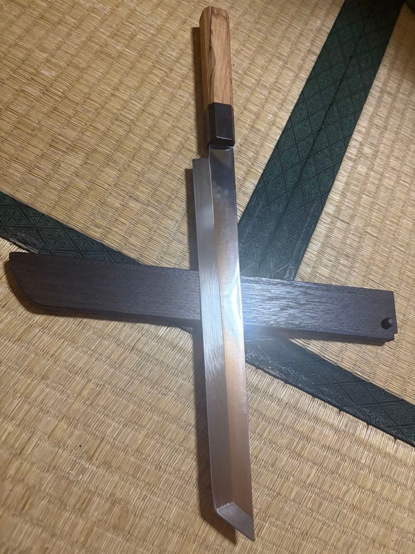 先丸刺身包丁　鏡面仕立　刃渡り約27㎝　化粧箱付