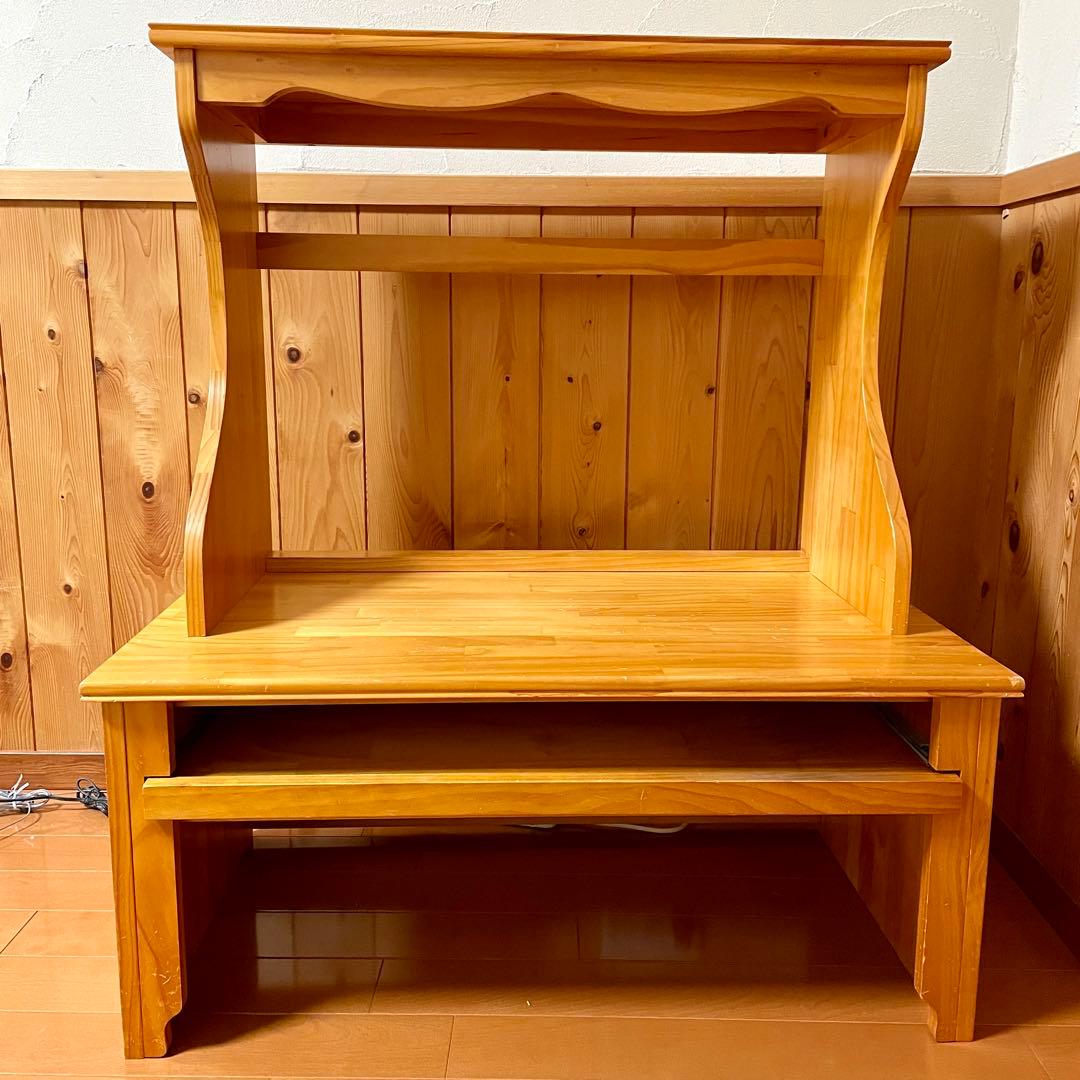 新生活応援！ベルメゾン パソコンデスク ナチュラル 天然木 ロータイプ