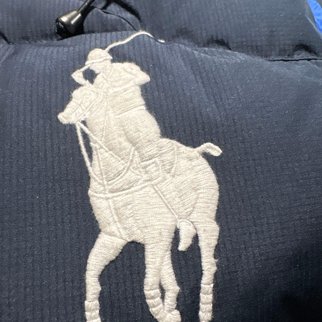 ラルフローレン　ビッグポニー 2way ダウンベスト　ネイビー　ドローコード