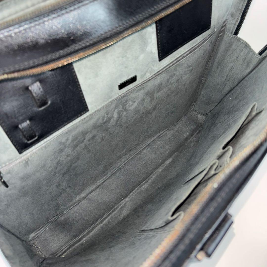 美品✨ダンヒル オールレザー ビジネスバッグ 自立 2層 A4収納 ロゴ 黒