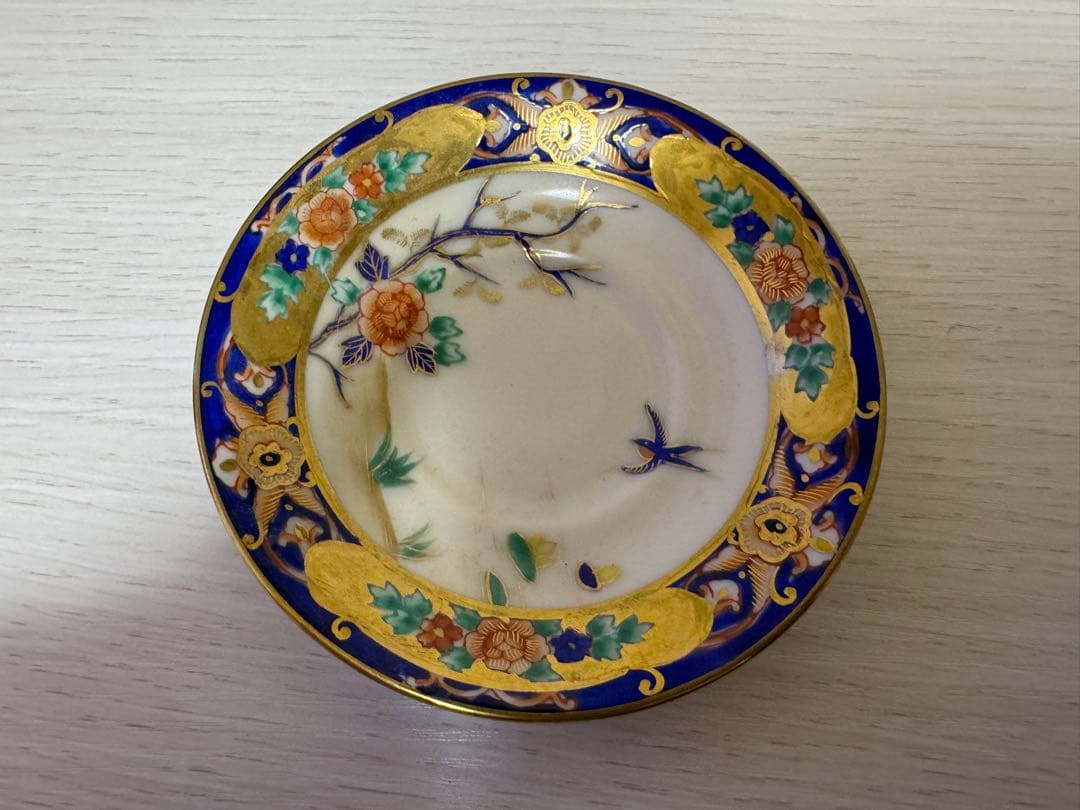 オールドノリタケ 戦前 デミタスカップ＆ソーサー 和風楼閣文 金彩 昭和初期