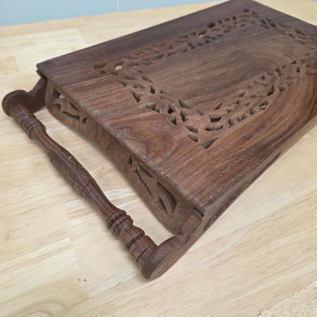 アンティークトレイ 木製彫刻トレイ 木製トレー 木製おしぼりトレイ おしゃれ