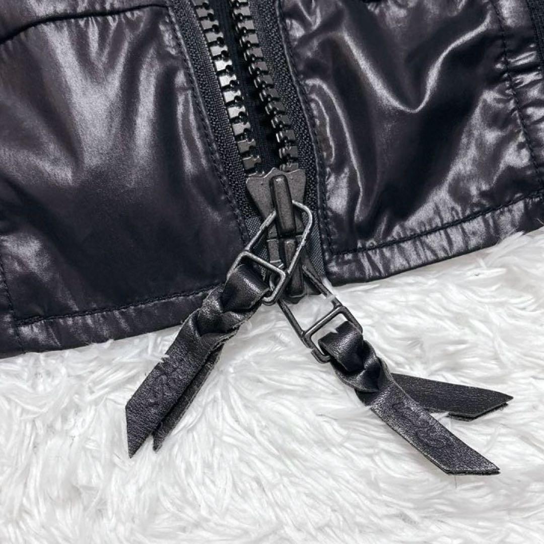 00s Roen ロエン ナイロンジャケット y2k 黒 レオパード柄 短丈 L