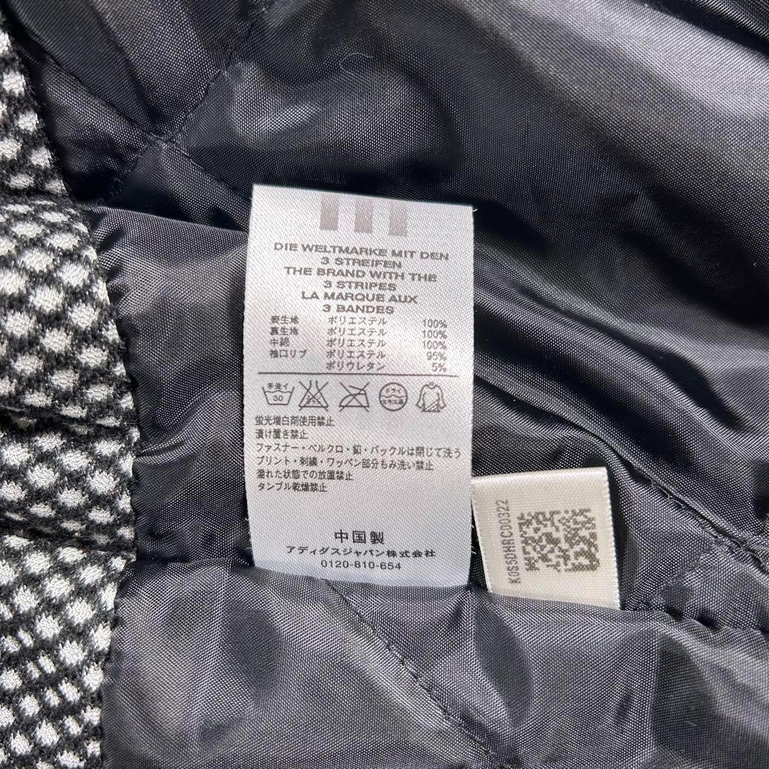 【adidas】ベンチコート　ワンポイントロゴ刺繍　3本ライン　メンズS 黒